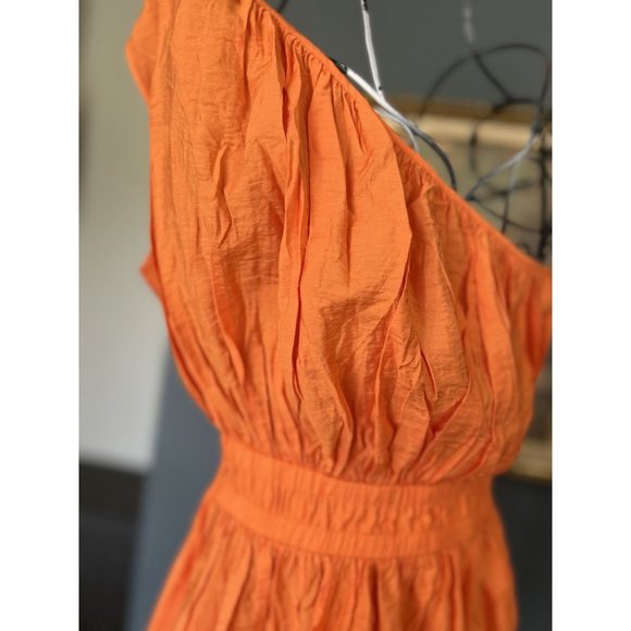 NWT Sample French Connection Womens Orange Party Midi Summer Dress Size Small 6 - Picture 3 of 6